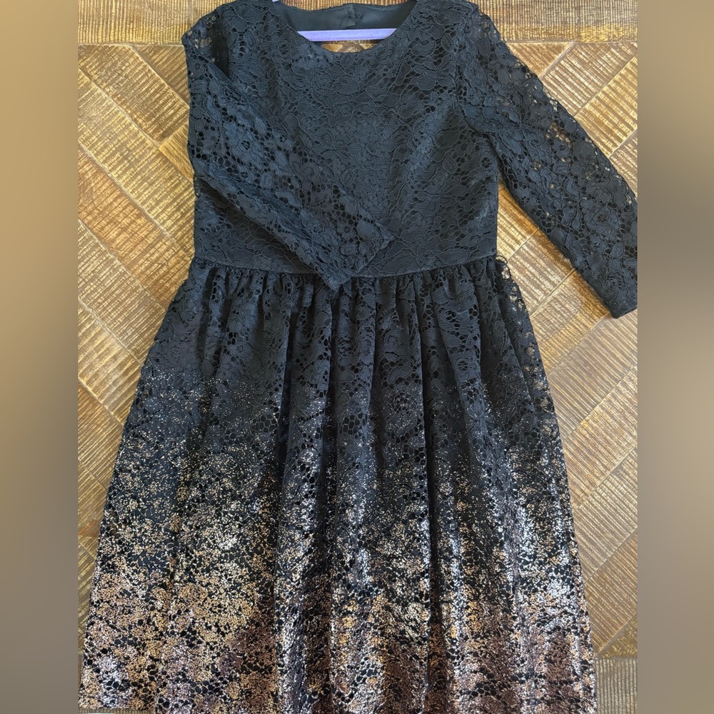 Big Girls Foil Lace Dress 14